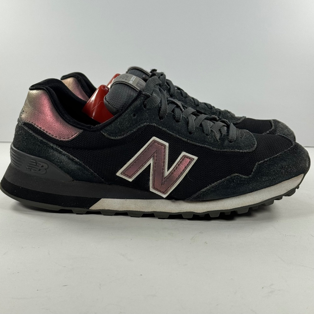 New Balance Black Sneakers with Pink Metallic Accent